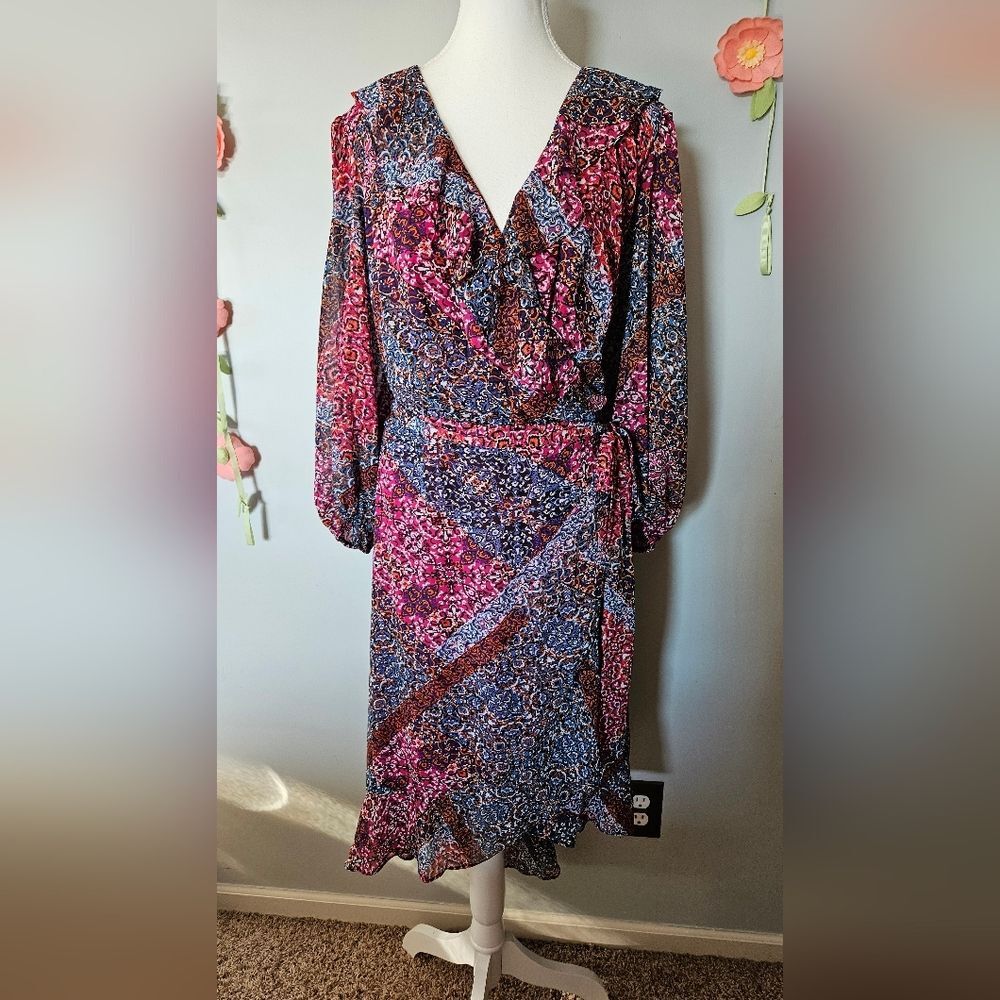 New Jessica Howard Ruffle Midi Dress Plus Size 22W
